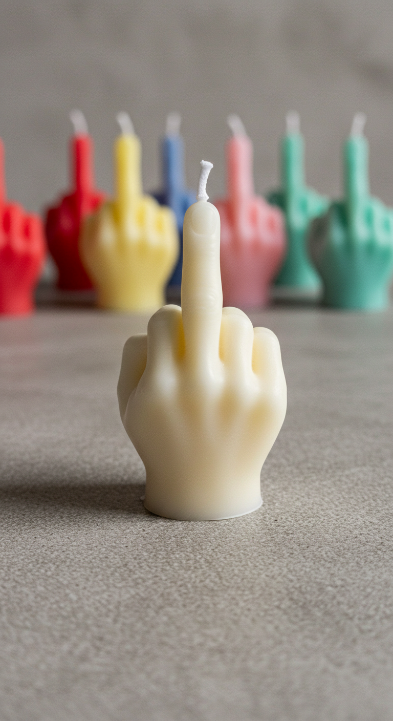 Rude Finger Candle - Small